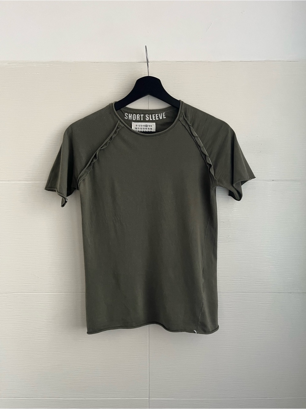 Maison Martin Margiela Short Sleeve Crew T-Shirt in Olive Green